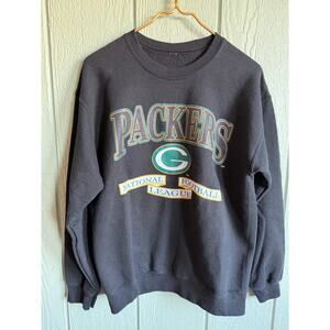 Vintage Green Bay Packers Sweatshirt NFL Crewneck Black 90s Football